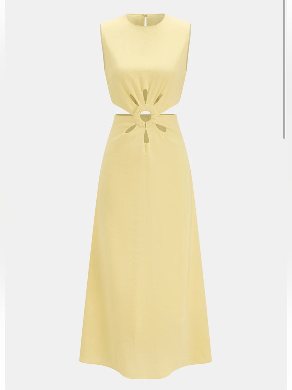NWT Commense Yellow Cutout Waist Sleeveless Maxi Dress